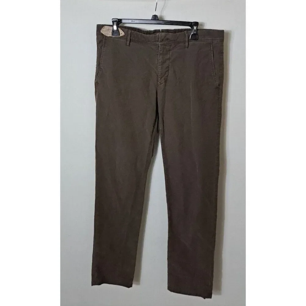 Incotex Chino Pants Brown Cotton Stretch Comfort Slim‎ Fit Slowear Size 3…